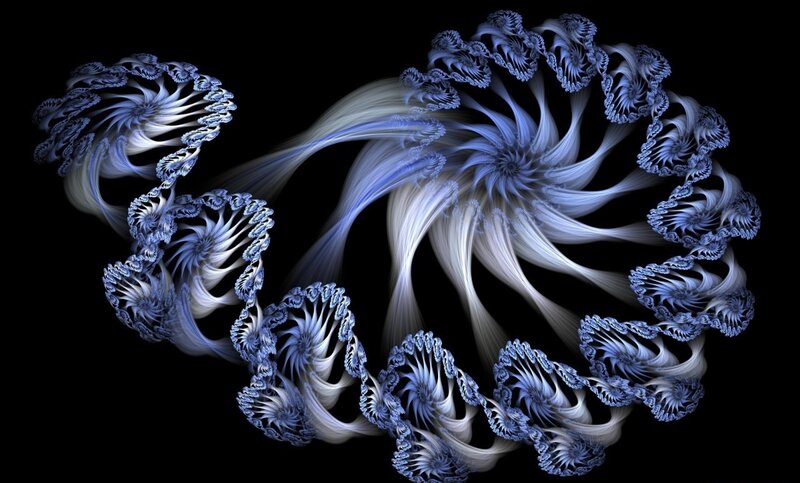 Blue Fractal Spiral Pattern — Abstract