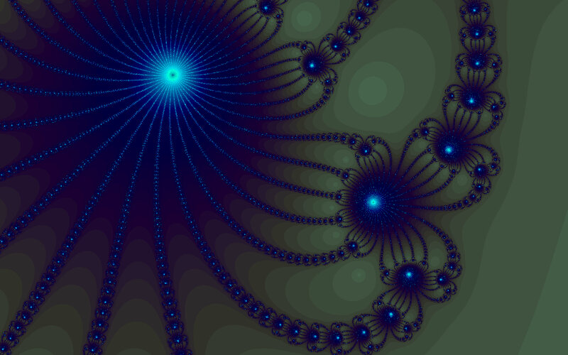 Blue Fractal Spiral Pattern — Hypnotic, Digital Art