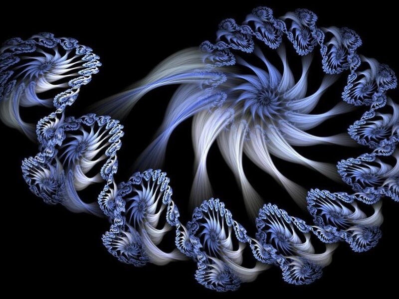 Blue Fractal Spiral Pattern — Mysterious