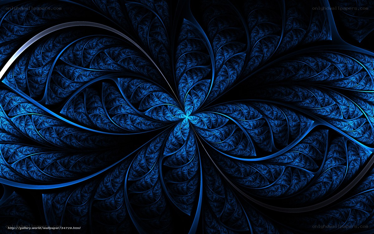 Blue fractal spiral pattern
