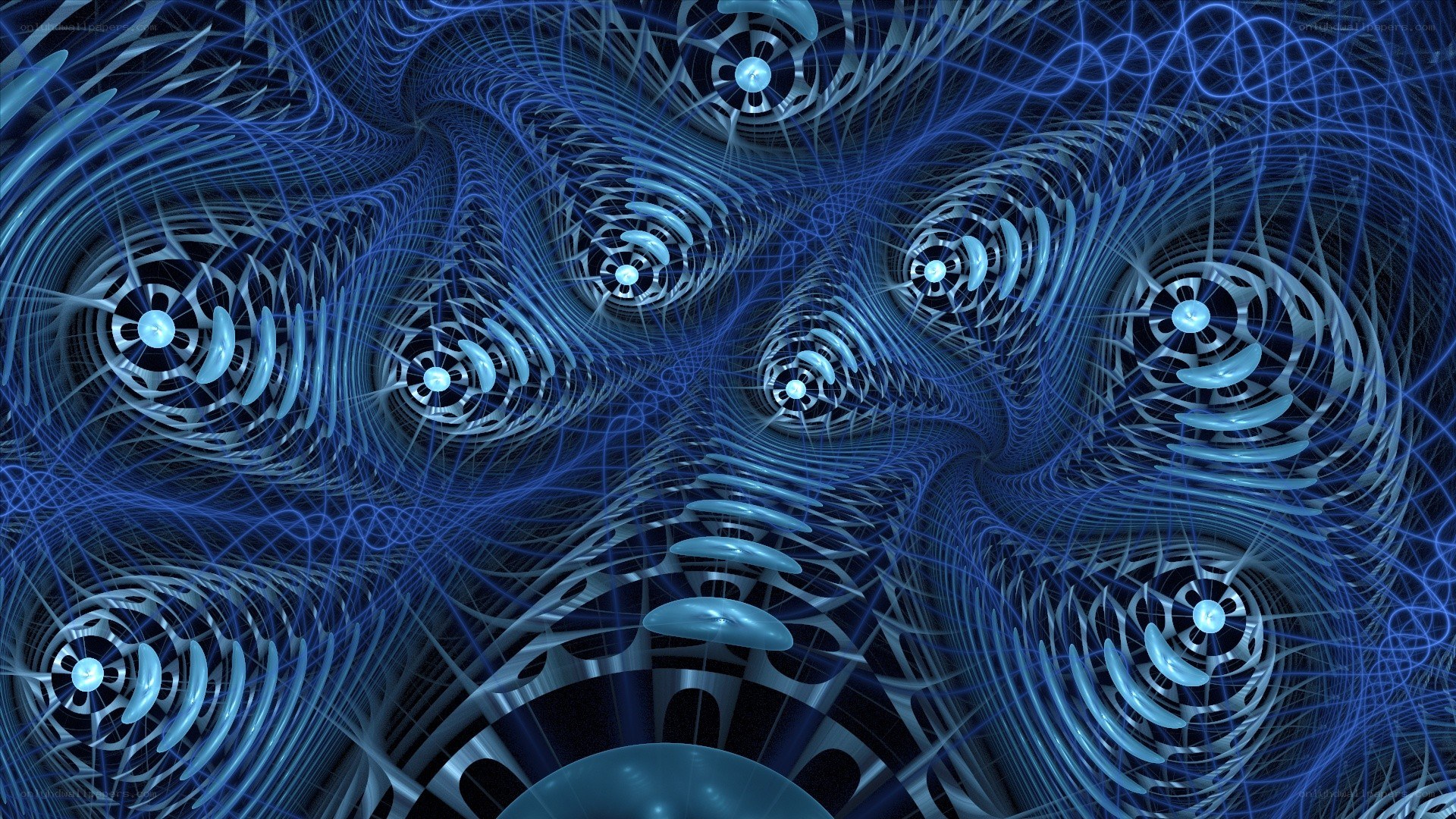 blue fractal spiral patterns