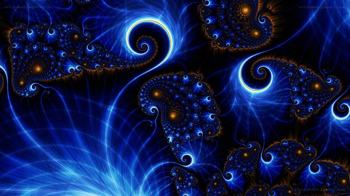 blue fractal spiral patterns