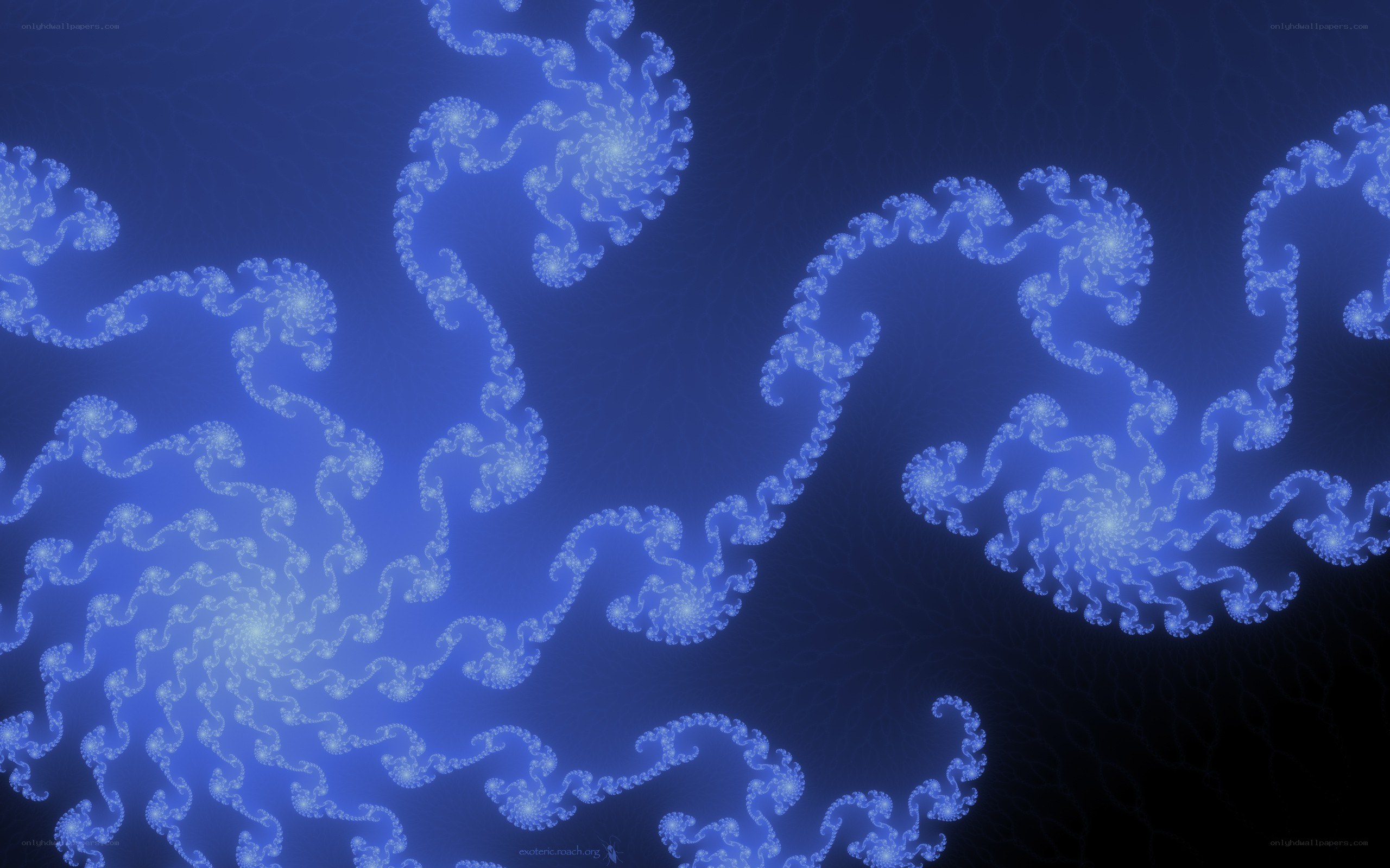 blue fractal spiral patterns