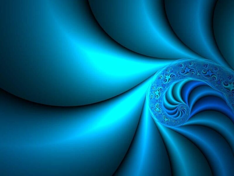 Blue Fractal Spiral — Serene, Abstract, Light, Cyan