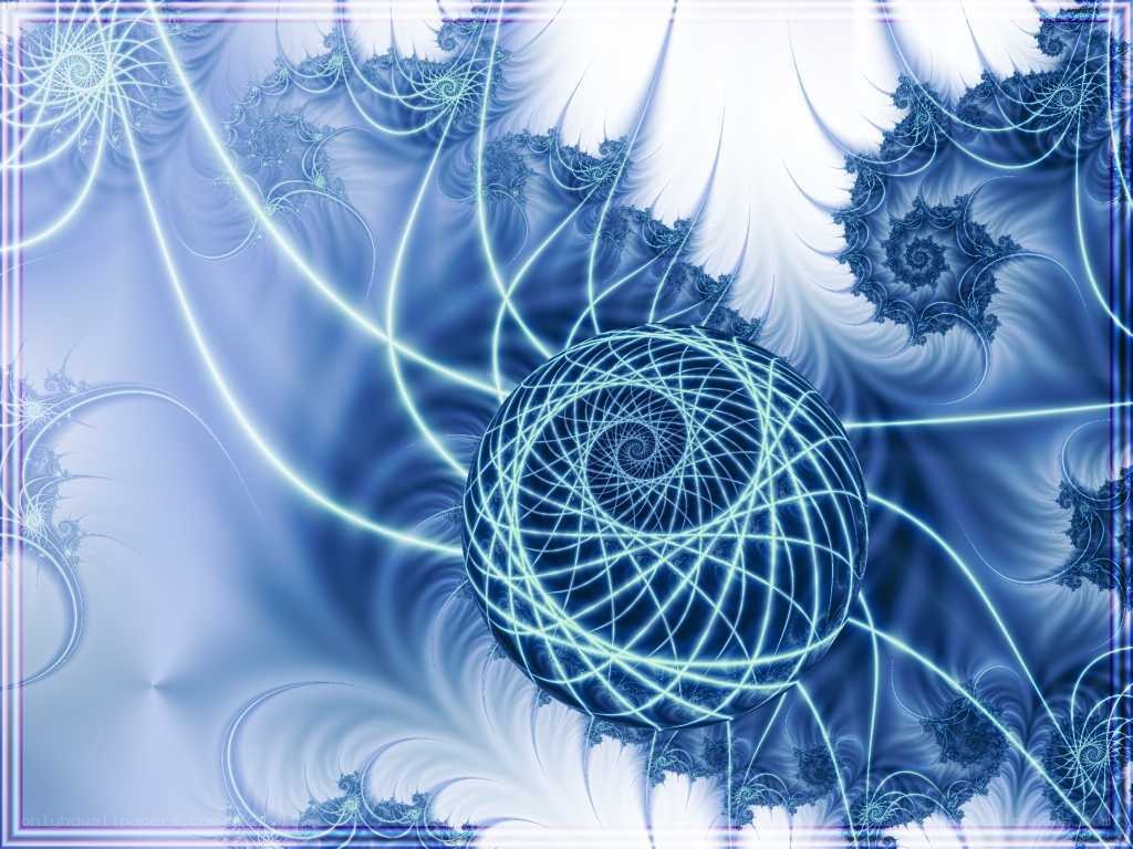 blue fractal spiral sphere