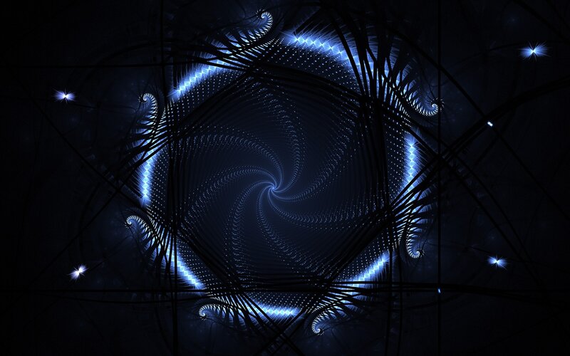 blue fractal spiral tunnel
