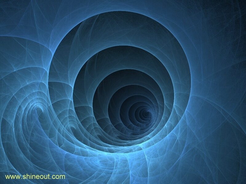 blue fractal spiral tunnel