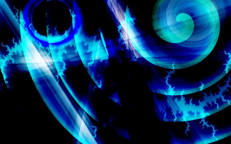 Blue Fractal Spirals — Dynamic