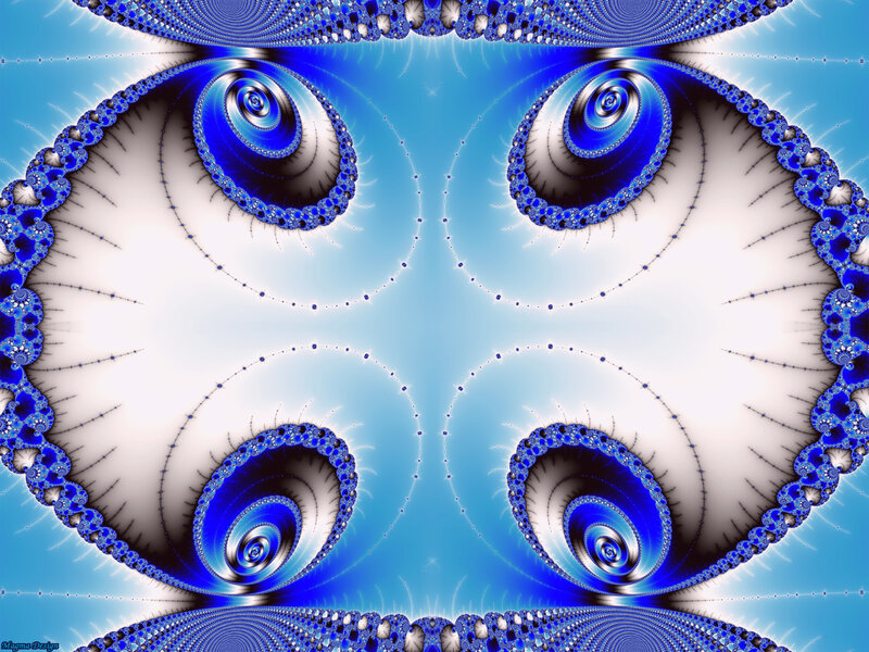 Blue Fractal Spirals — Hypnotic, Digital Art, Patterns