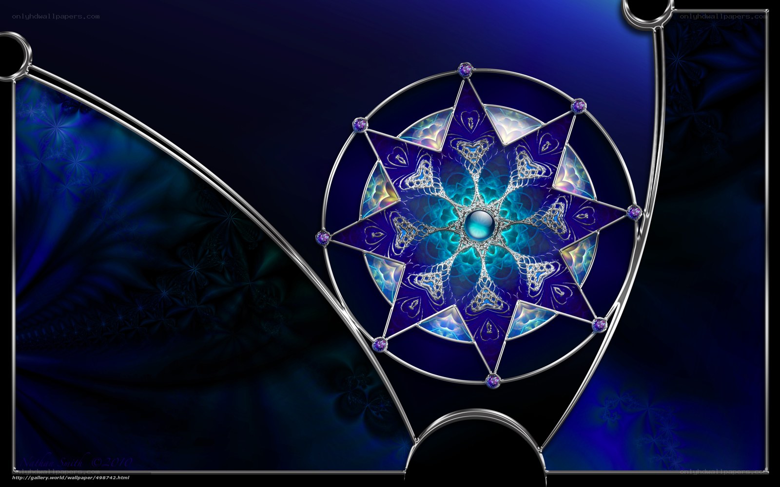 Blue fractal star design