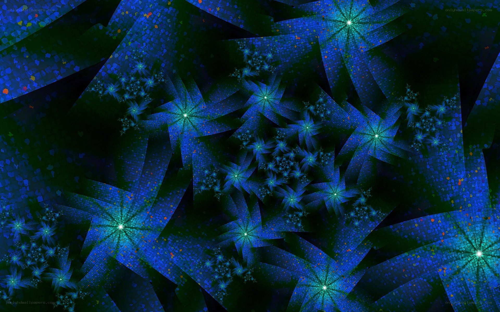 blue fractal star pattern