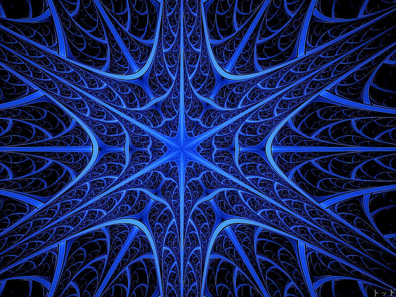 Blue Fractal Star Pattern — Hypnotic