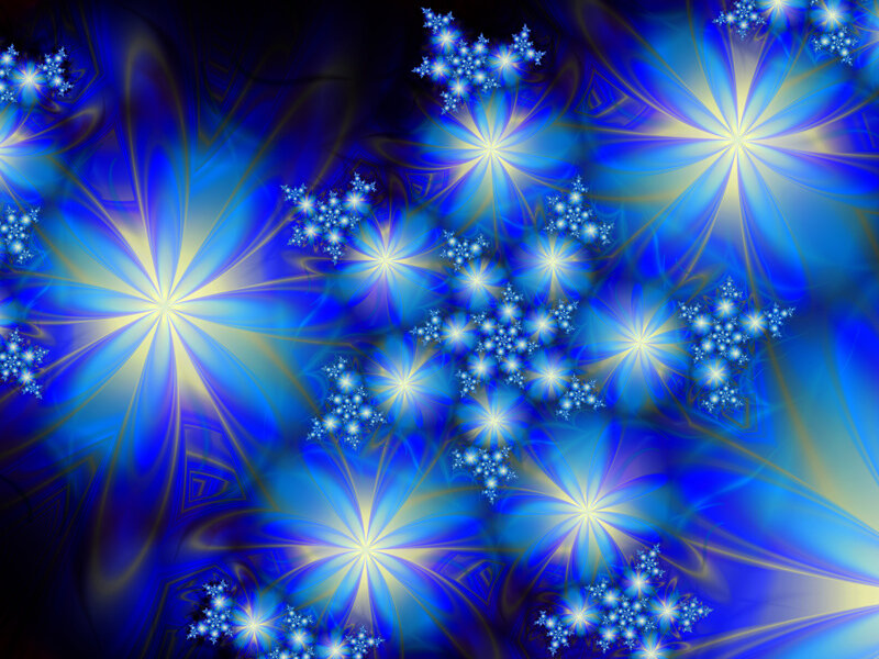 blue fractal star patterns