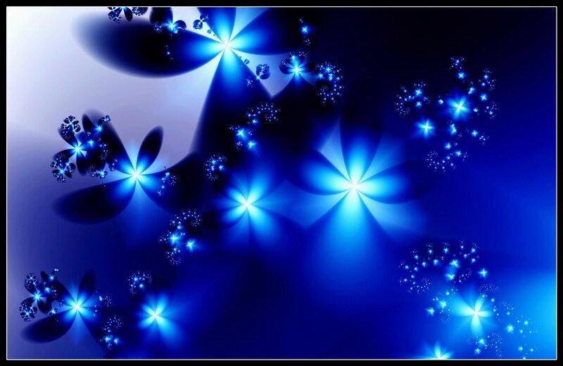 Blue Fractal Star Patterns — Ethereal