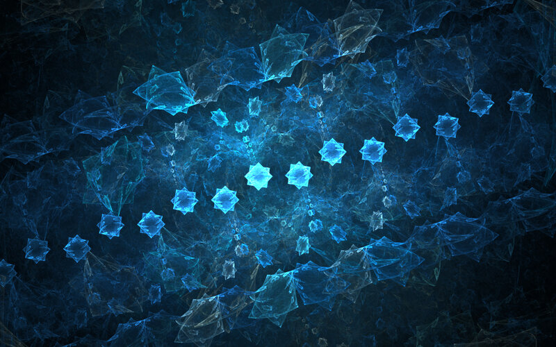 blue fractal star patterns