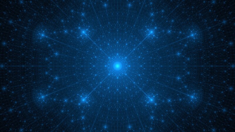 Blue Fractal Starfield — Cosmic