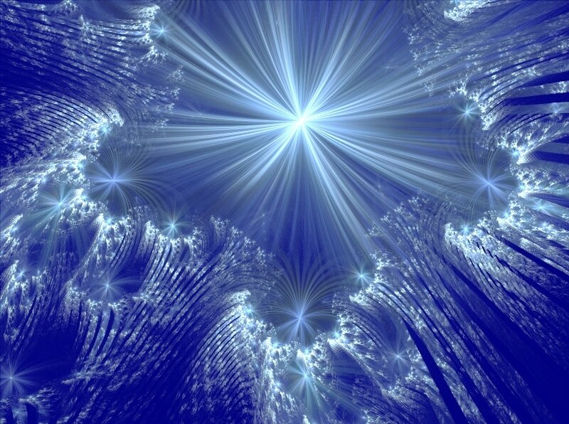 Blue Fractal Starfield — Dramatic