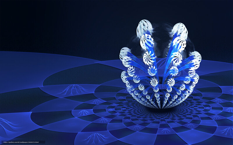 Blue Fractal Structure — Dramatic, Digital Art