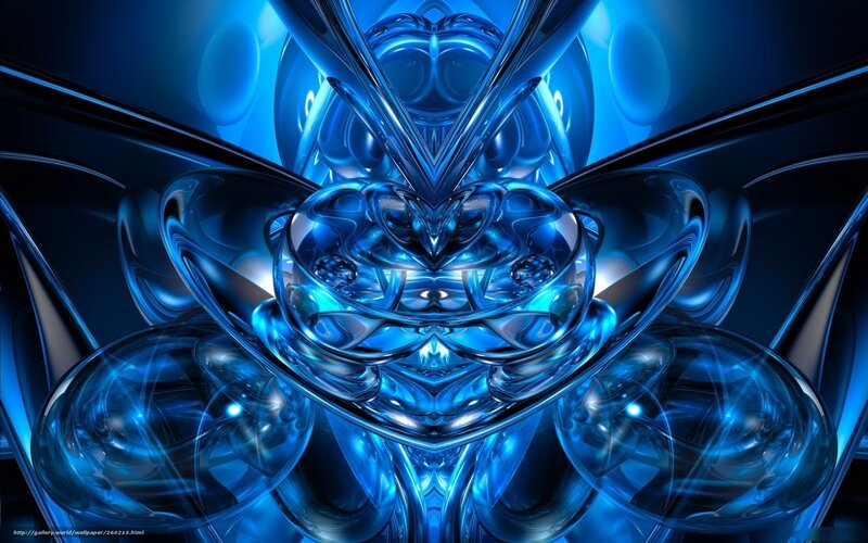 Blue Fractal Structure — Dramatic