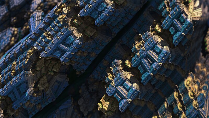 Blue Fractal Structures — Dramatic, 3d Render