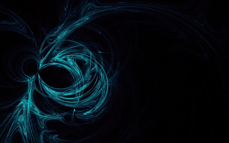 Blue Fractal Swirl — Black, Dark
