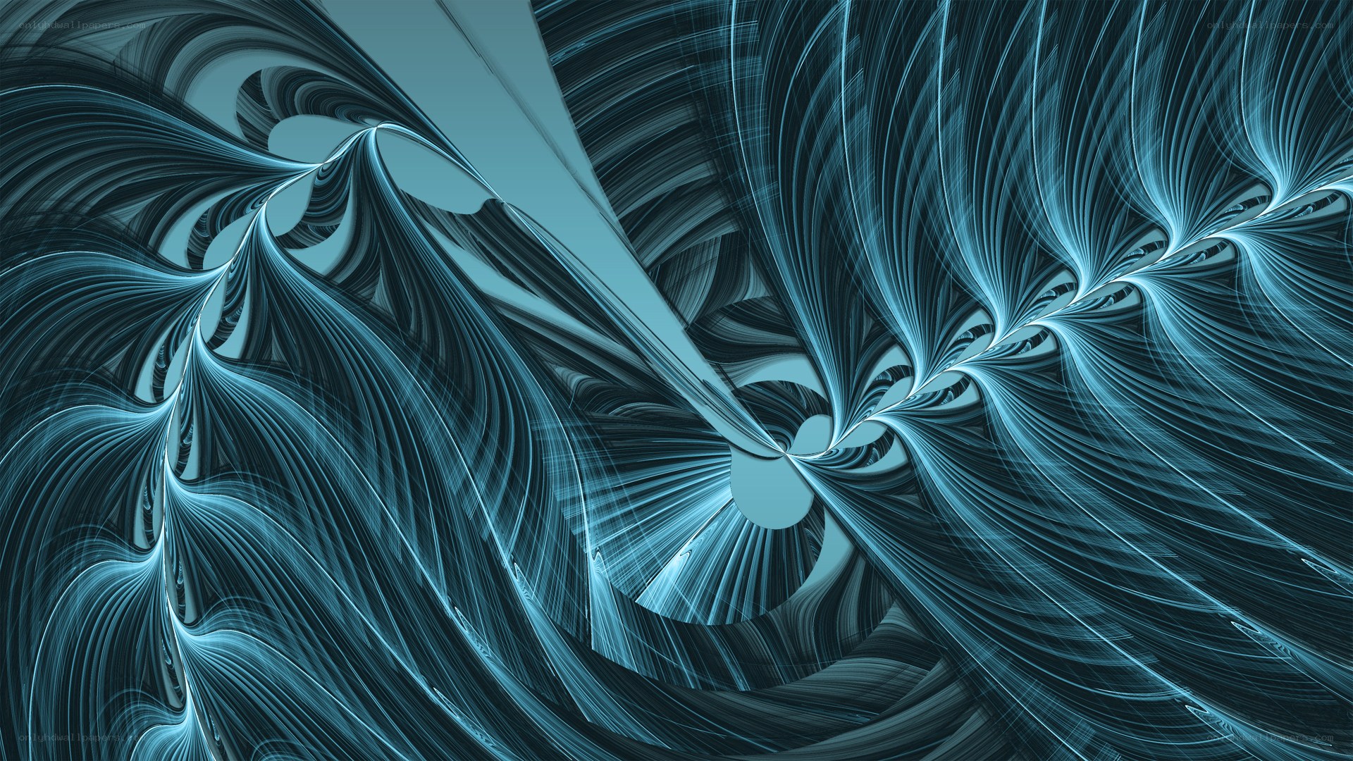 Blue fractal swirl pattern