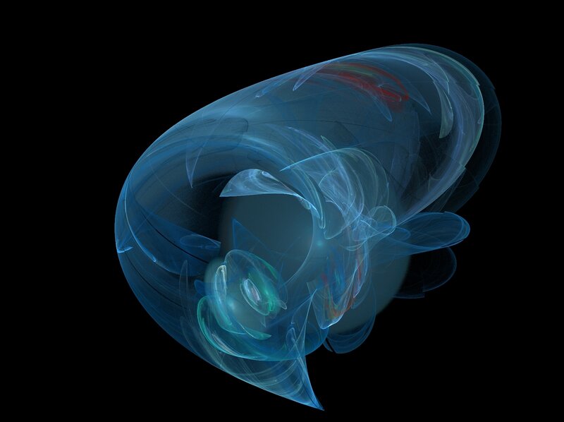 Blue Fractal Swirl