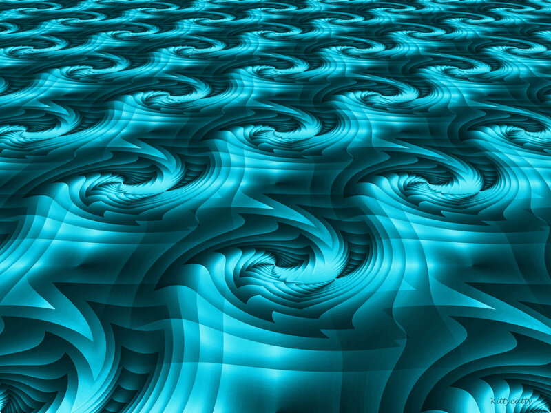 Blue Fractal Swirls — Cyan