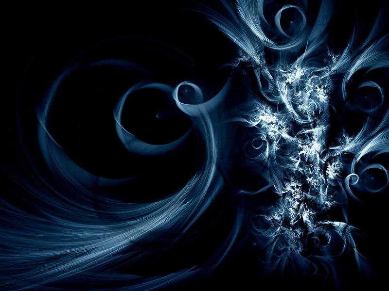 Blue Fractal Swirls — Mysterious, Abstract, Light, Darkness