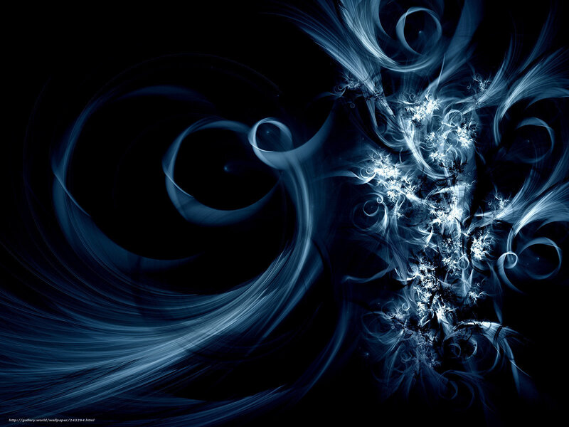 Blue Fractal Swirls — Mysterious, Abstract