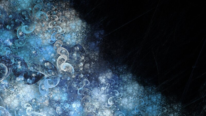 blue fractal swirls on black