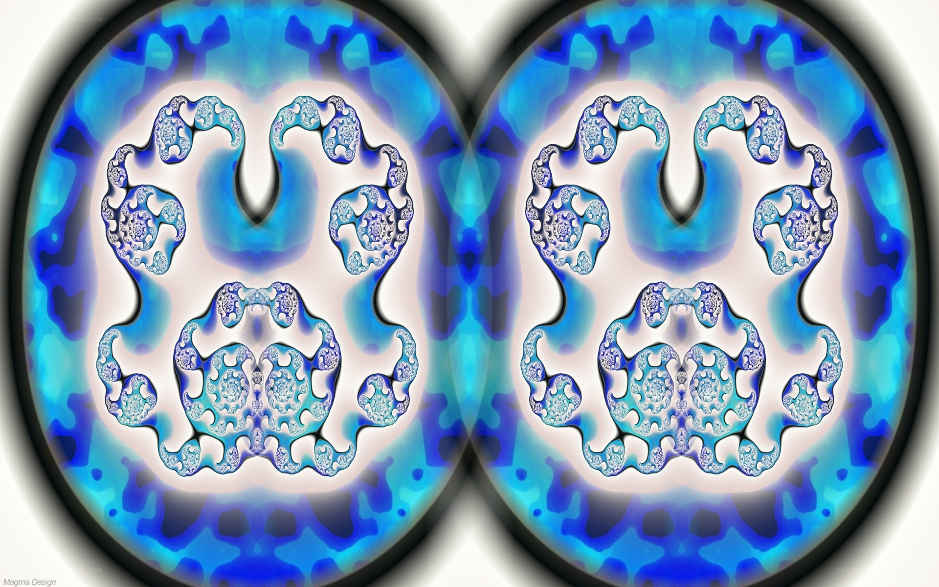 Blue fractal symmetry pattern