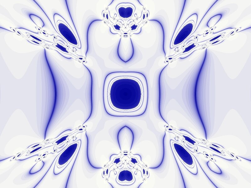 blue fractal symmetry pattern