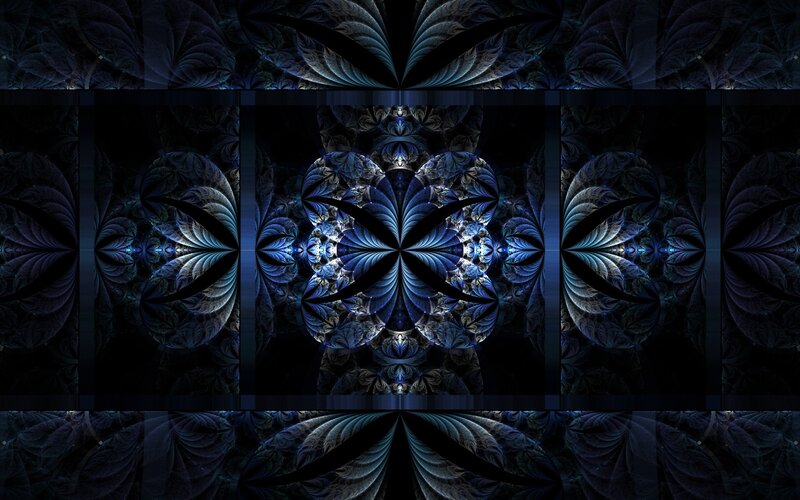 blue fractal symmetry pattern