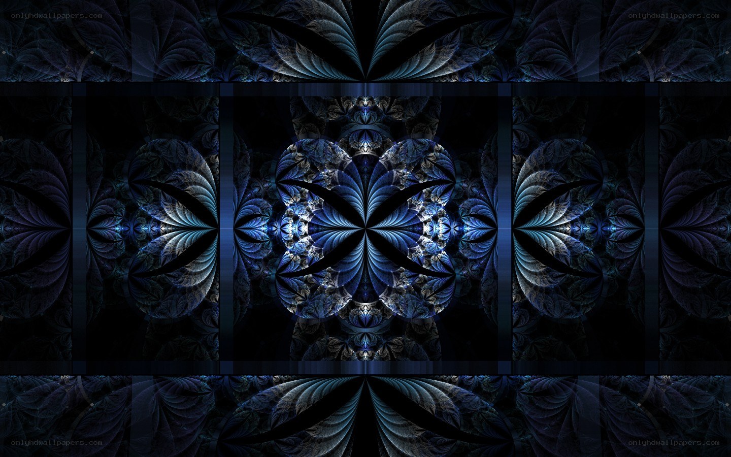 blue fractal symmetry pattern