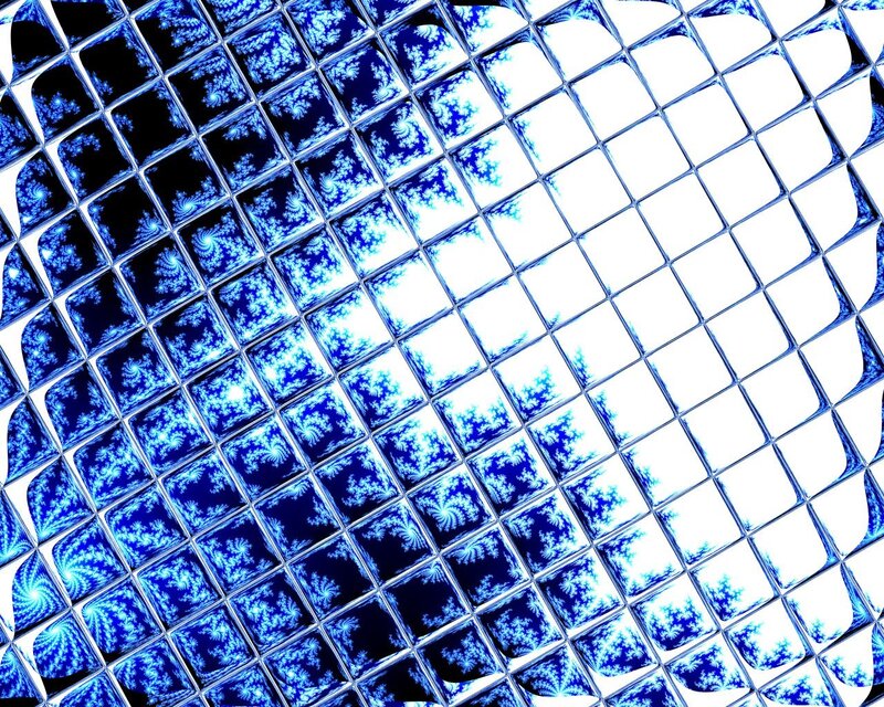 blue fractal tile pattern