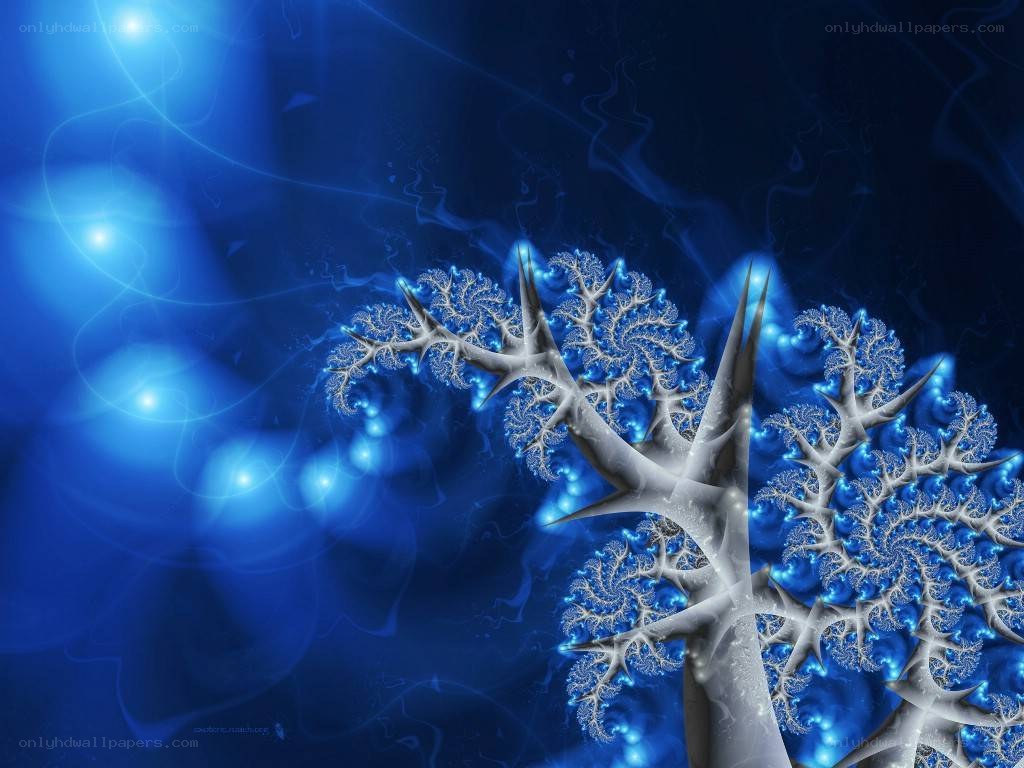 blue fractal tree art