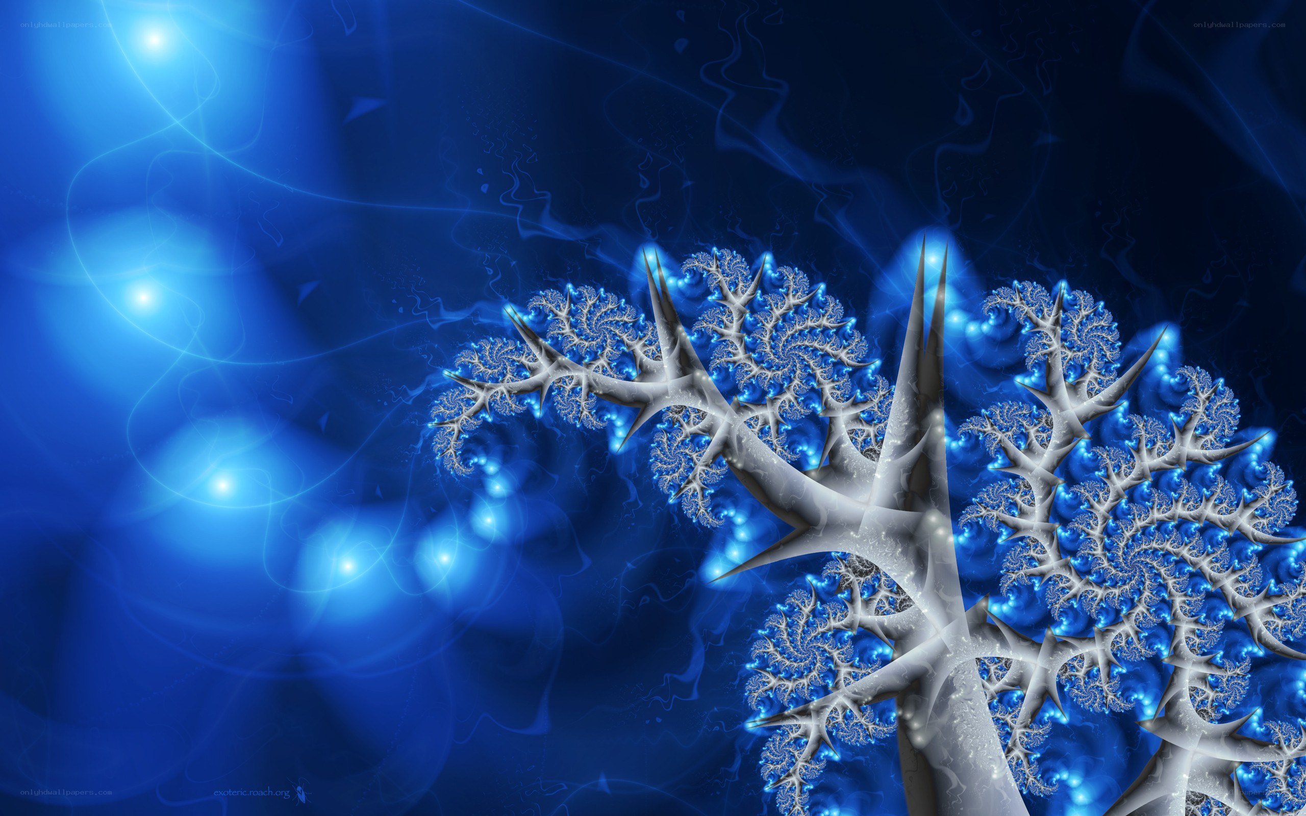 blue fractal tree art