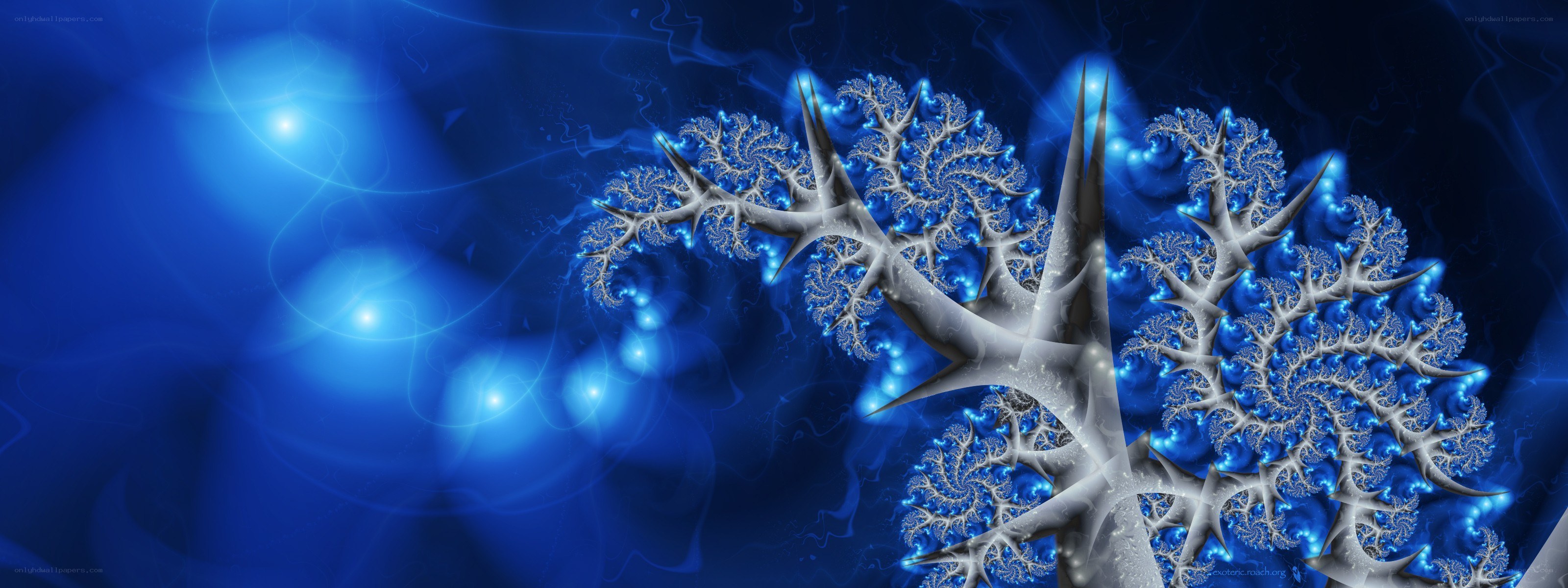 Blue fractal tree design