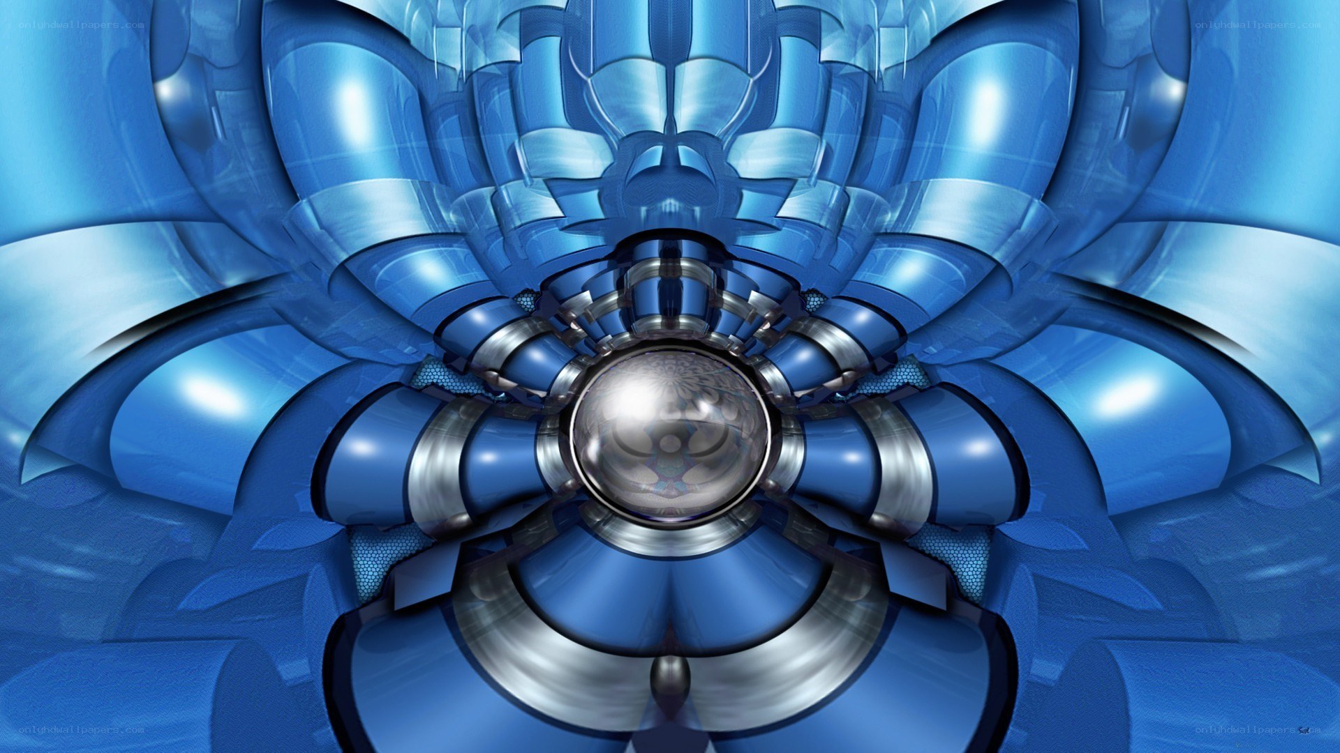 blue fractal tunnel artwork