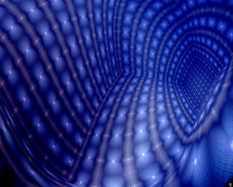 Blue Fractal Tunnel — Hypnotic, Digital Art, Light, Purple