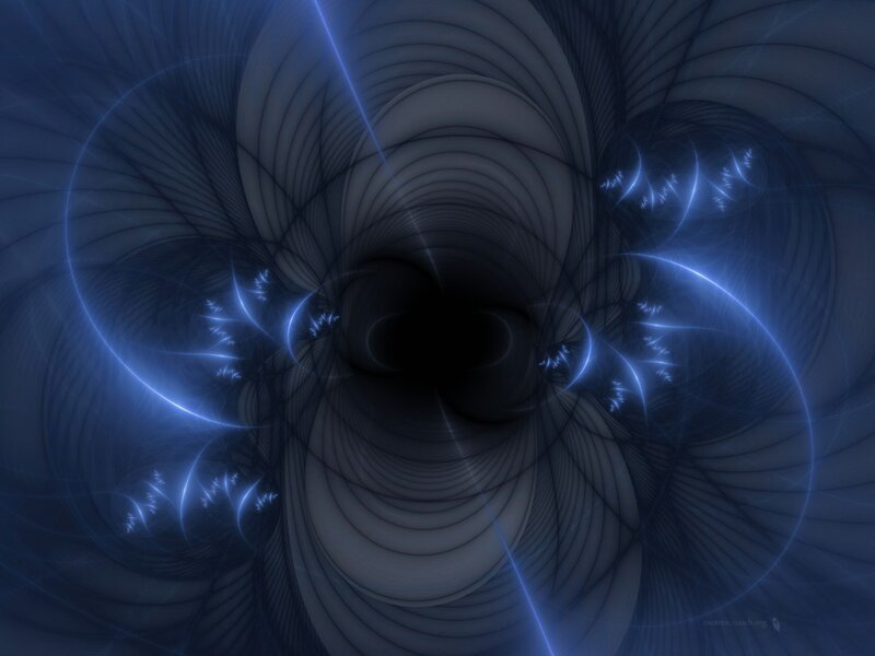 Blue Fractal Tunnel — Hypnotic, Digital Art, Light, Spiral