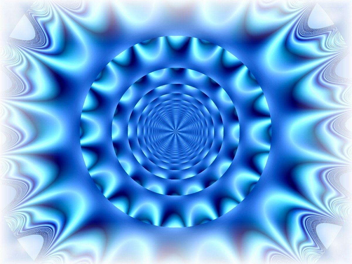blue fractal tunnel pattern