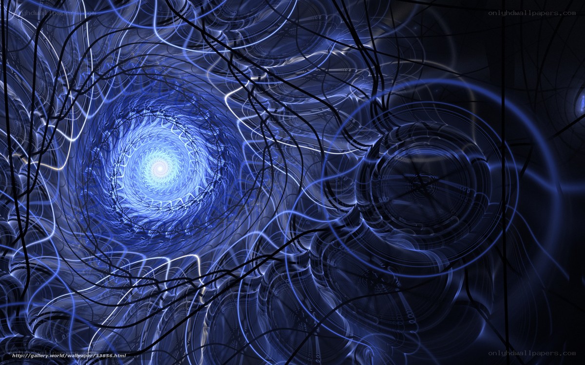 blue fractal tunnel