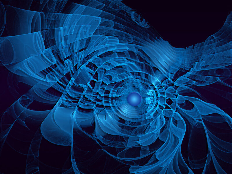Blue Fractal Vortex — Abstract