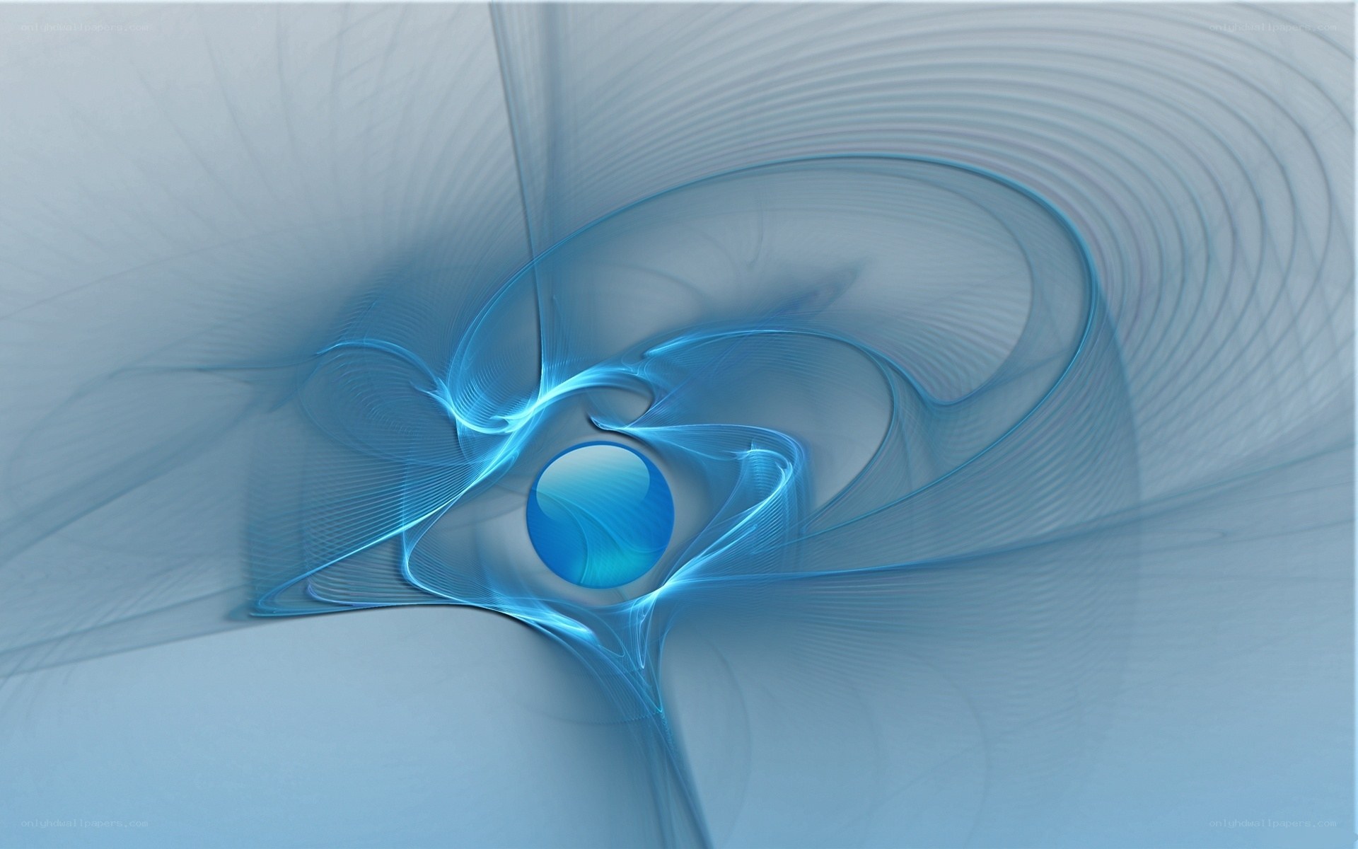 Blue fractal vortex with sphere