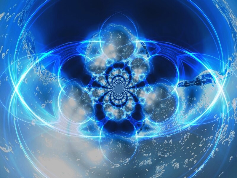 Blue fractal water vortex