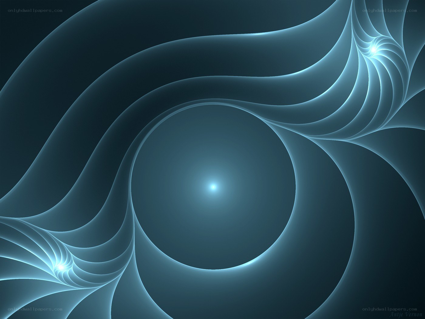 Blue fractal wave patterns