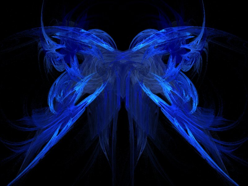 Blue Fractal Wings — Mystical