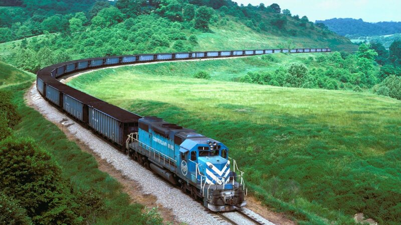 Blue Freight Train — Green, Serene